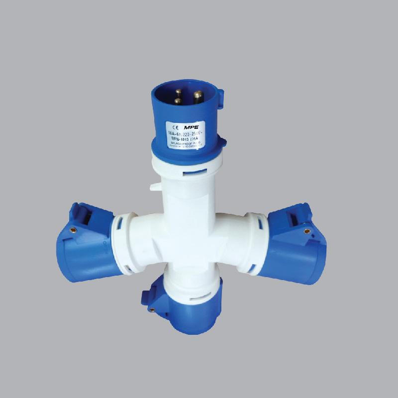 Ổ CẮM CÔNG NGHIỆP CHIA 3 CỔNG 16A 2P+E IP44 CAO CẤP MPE
