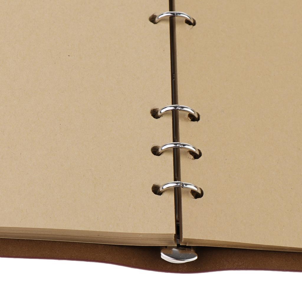 Leather Journal Notebook Portable Loose Leaf Blank Notebook  Yellow