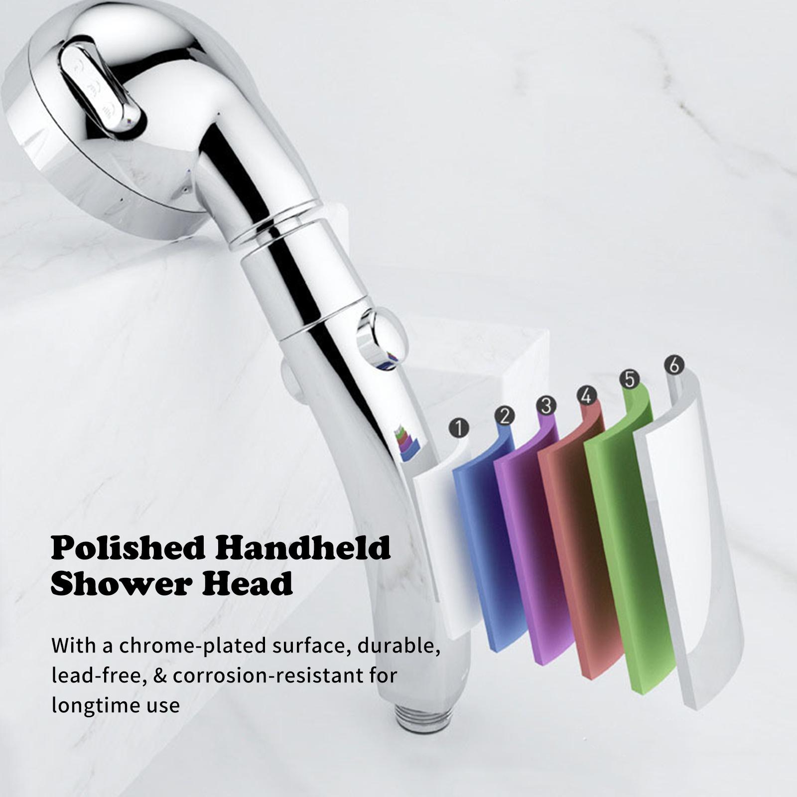 Handheld Shower Head with ON/Off Pause 3 Settings High Pressure Showerhead Adjustable Detachable Bathroom Shower Head