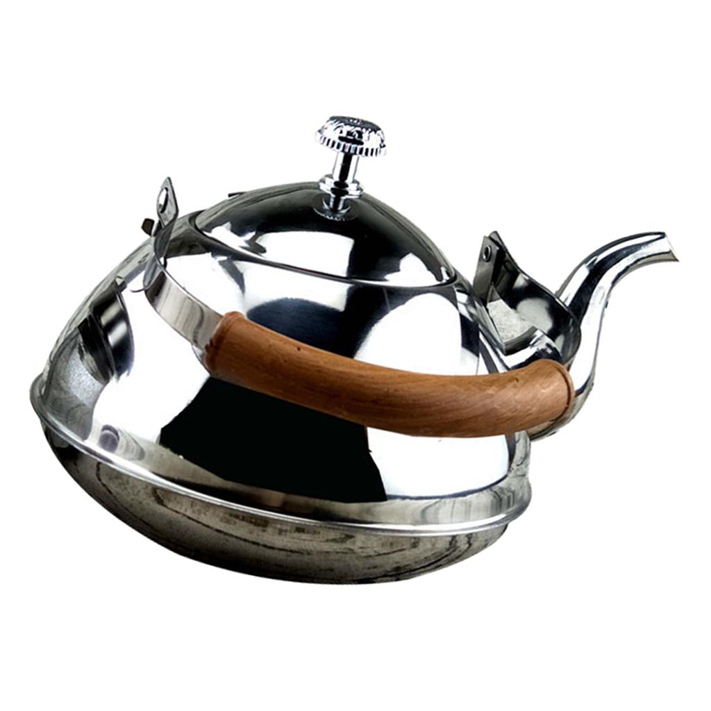 Outdoor Camping Stainless Steel Kettle Kitchen Fast Boil Tea Pot Silver 1.5L 2L