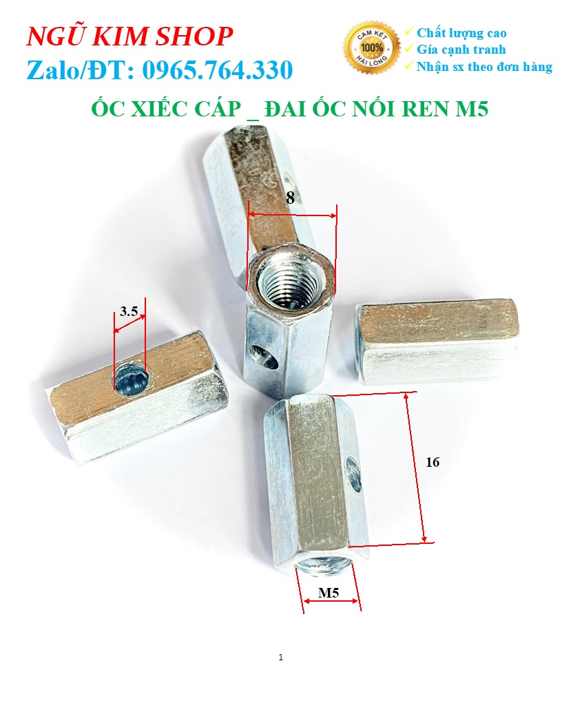 ỐC XIẾC CÁP _ ĐAI ỐC NỐI REN M5