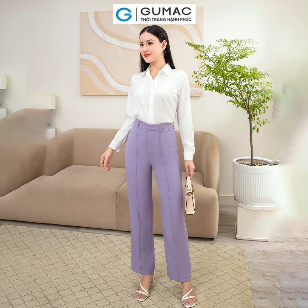 Áo sơ mi lụa gân AD11037 thời trang GUMAC