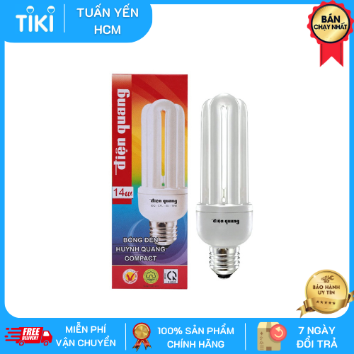 Bóng Đèn Compact Điện Quang ĐQ-CFL-3U-T4-14W-DL-E27 - Ánh Sáng Trắng