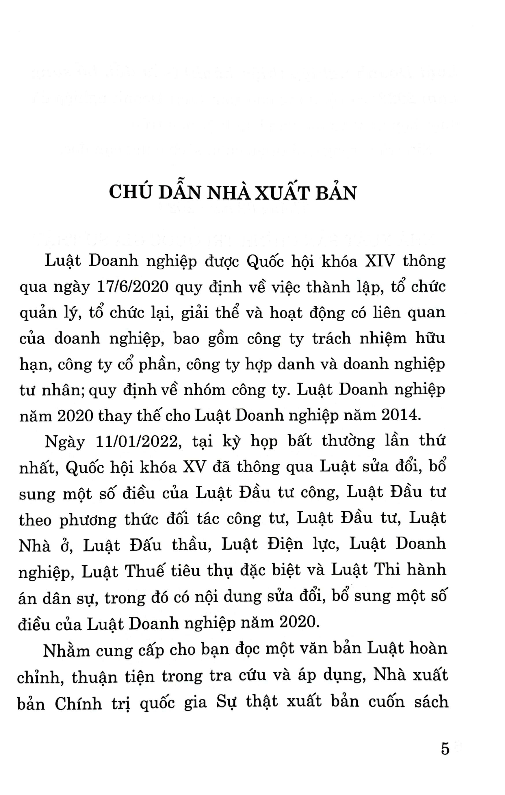 Luật Doanh Nghiệp (Hiện Hành) (Sửa Đổi, Bổ Sung Năm 2022)