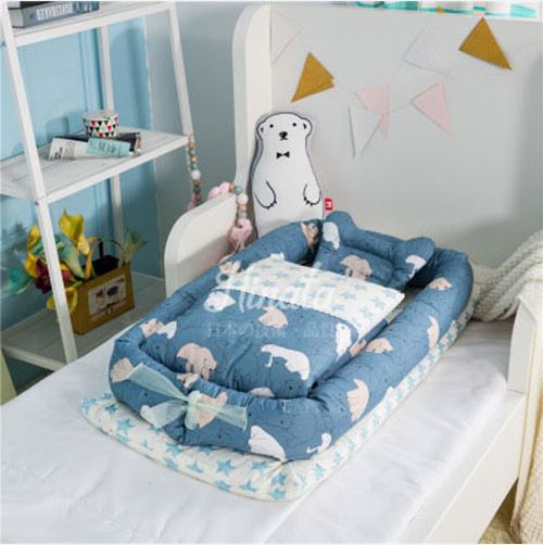 Giường nệm cho bé N02 - Kèm chăn - Thương hiệu Hinata Nhật Bản