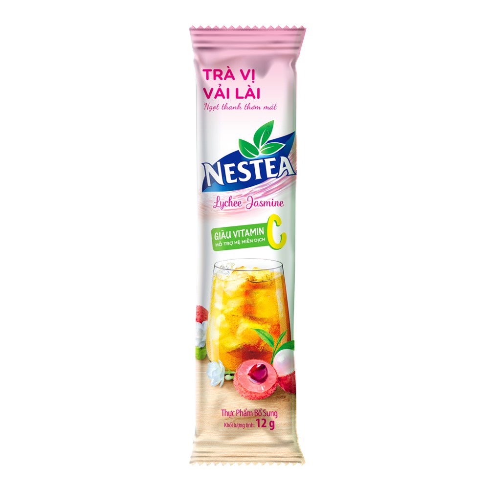 Combo 2 hộp trà Nestea vị vải &amp; hương hoa lài (12 gói x 12g) - [Tặng 1 ly thủy tinh]