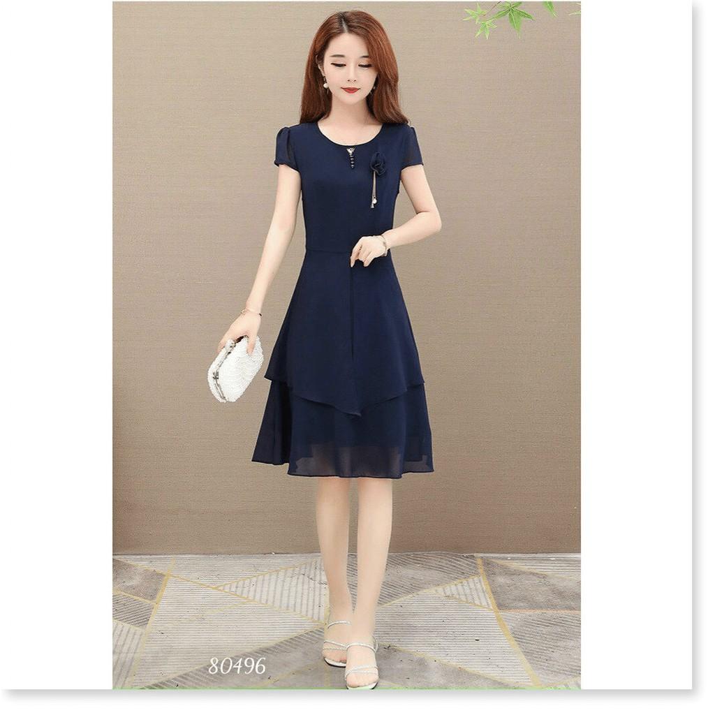 ĐẦM VOAN Ý ĐƯỢC THIẾT KẾ HỌA TIẾT TRƠN