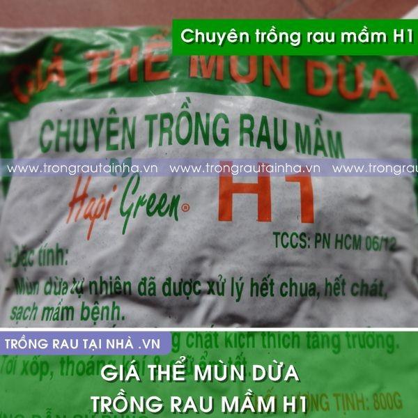 Bộ 2 gói Giá thể mùn dừa chuyên trồng rau mầm Hapi Green Phú Nông H1 -1 gói  800g