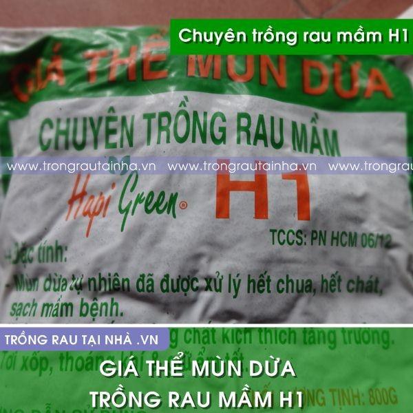 Giá thể mùn dừa chuyên trồng rau mầm Hapi Green Phú Nông H1-gói 800gram