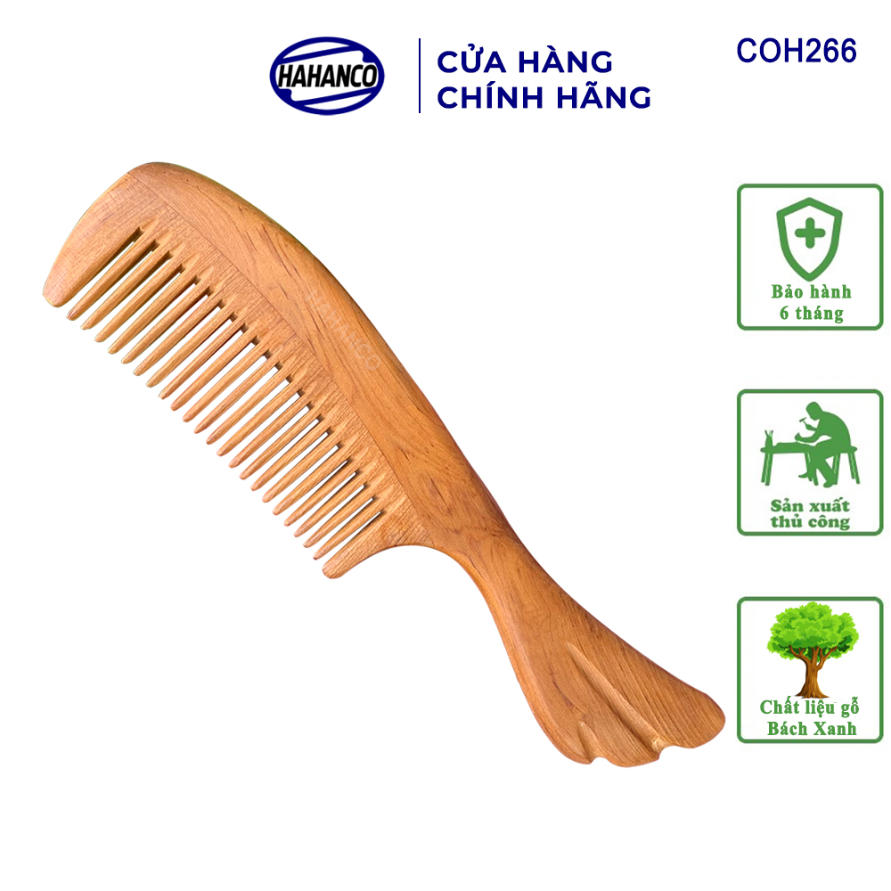 Lược đuôi cá gỗ Bách Xanh mùi thơm nhẹ  COH266 - Ghép Răng Tăng Độ Bền Khi Chải Tóc - Chải tóc làm dịu tâm trí, đỡ căng thẳng - Giúp Tóc Suôn & Mềm Không Làm Rụng