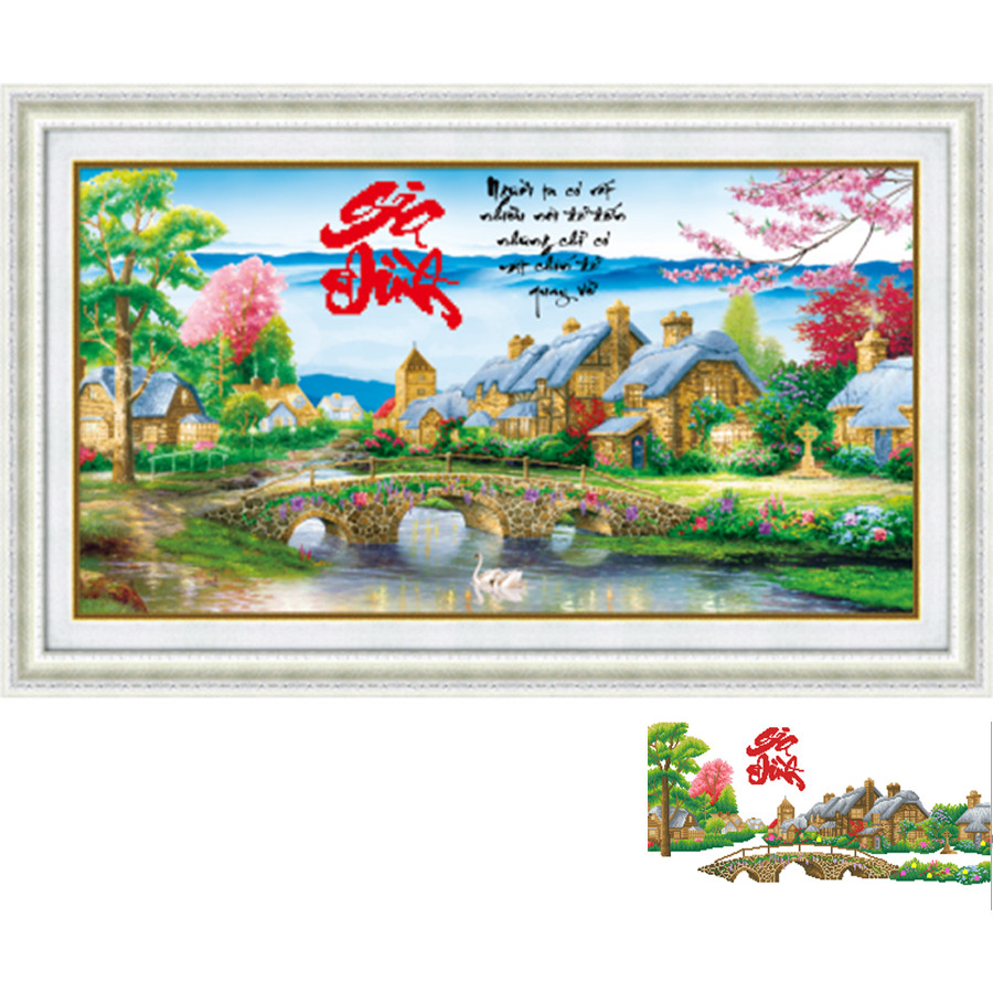 Tranh đính đá Gia Đình 90*50cm