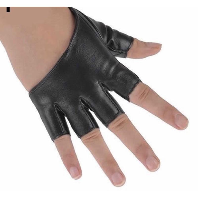 -Găng Tay Hở Ngón cao cấp- Phụ kiện trình diễn-Găng Tay Giả Da Hở Ngón Quyến Rũ Thời Trang Cho Nữ