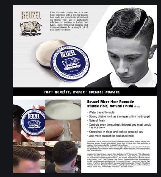 Sáp Reuzel Fiber Pomade Mềm Dẻo - Độ Bóng Mờ - Tan Trong Nước 113g