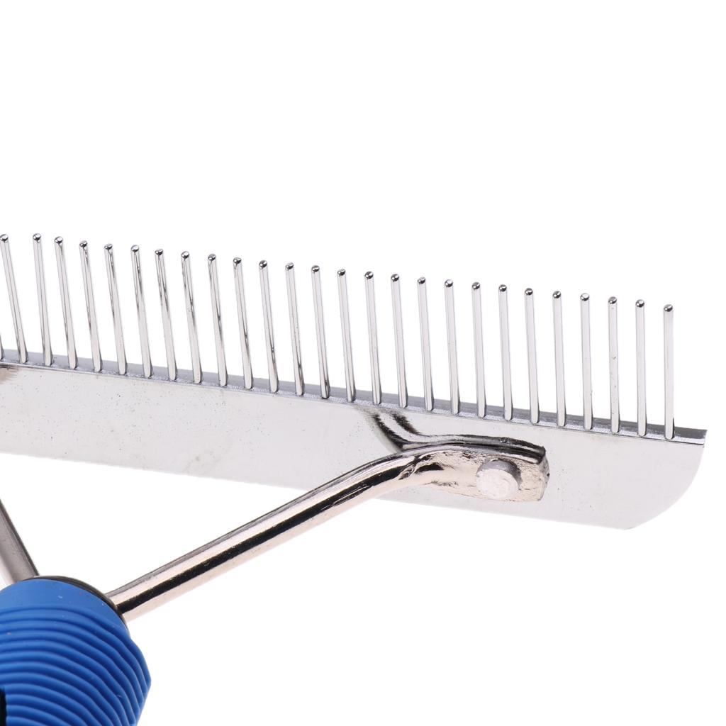 Dog Cat Hair Comb Pet Fur Knot Remove Rake Shedding Grooming Brush Blue