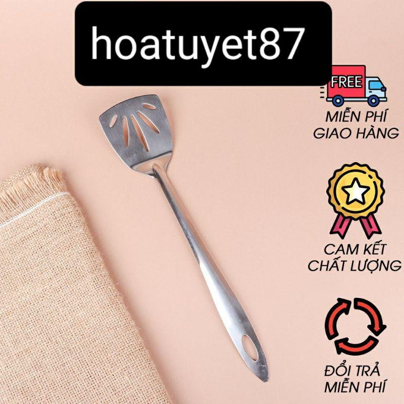 Xẻng lật chiên xào đồ ăn inox sáng bóng cao cấp