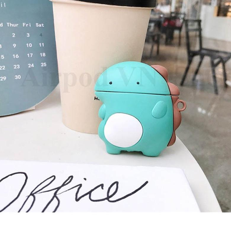 Bao Case Ốp dành cho airpod 1 và 2, Airpod pro... khủng long mắt hí silicon cao cấp