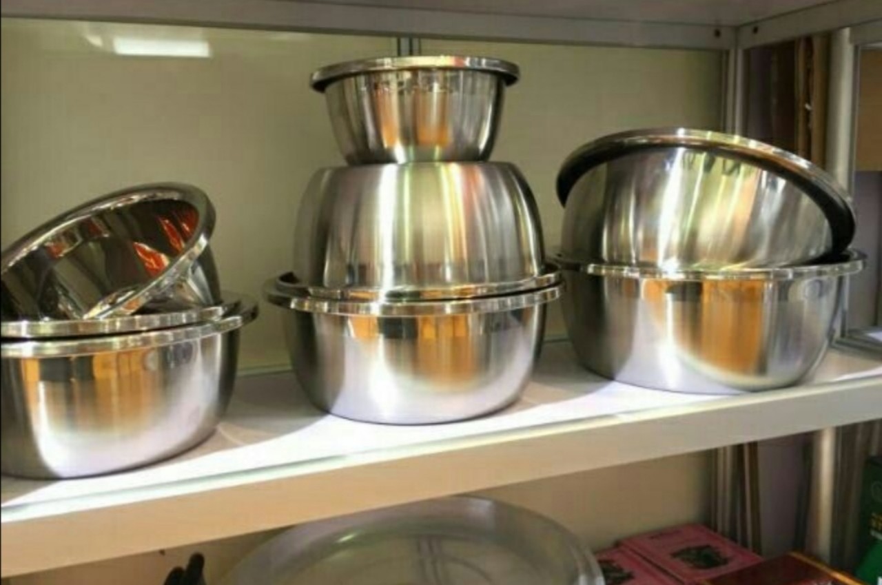 Thau trộn/ thố trộn/ âu trộn salad trộn bột inox cao cấp đủ size.