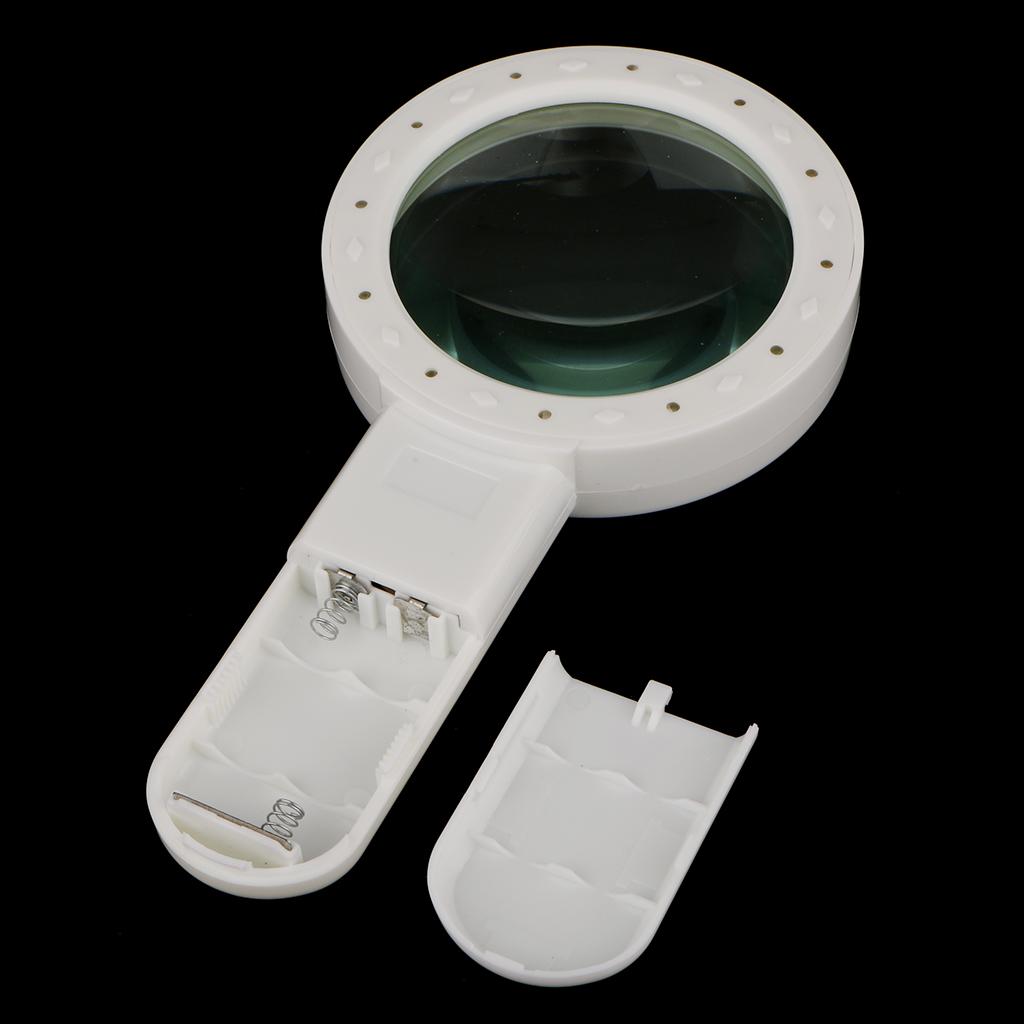 2x Hand Held 10x Magnifying Glass Lens Magnifier Loupe with 12 LED Lights