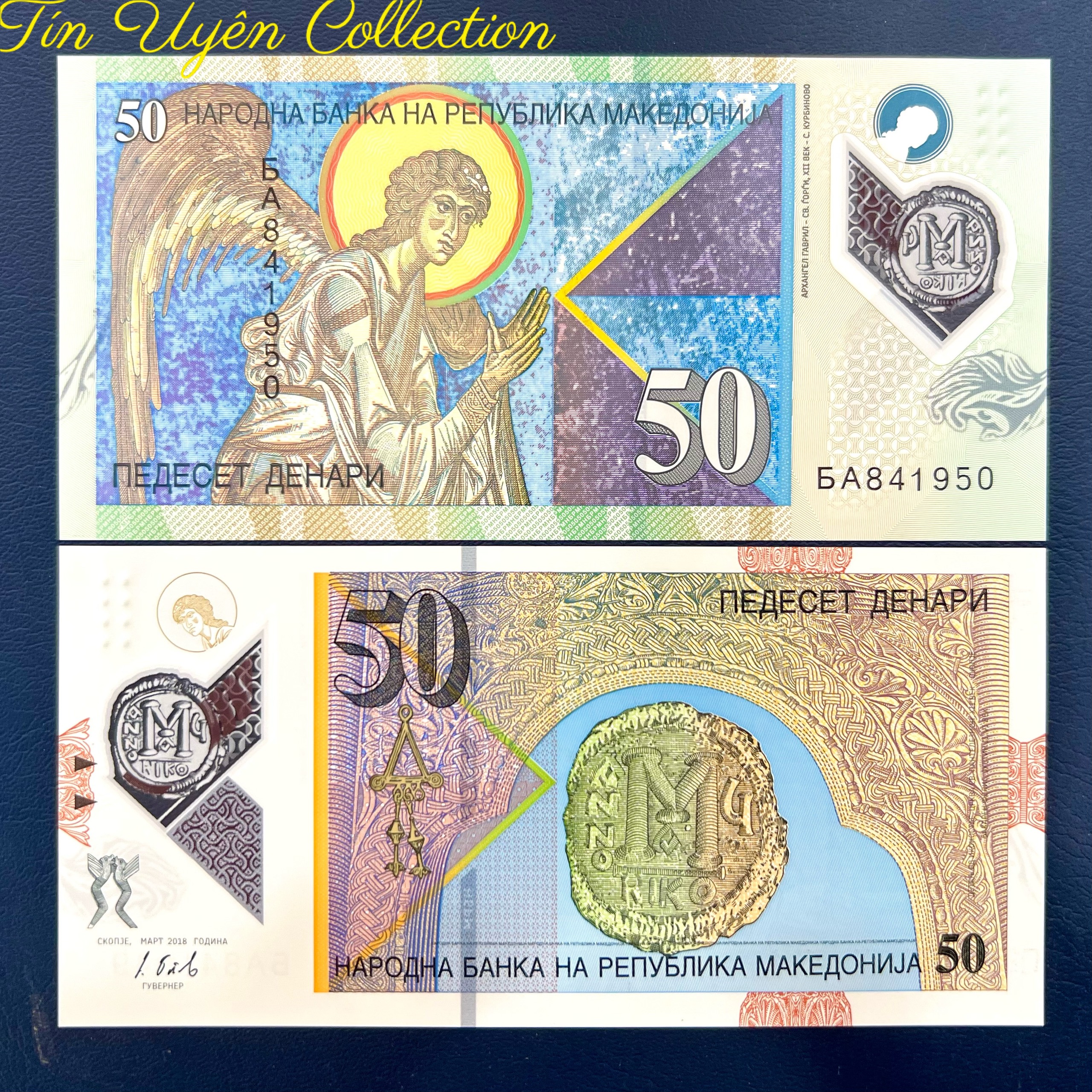 Tờ Tiền Macedonia 50 Denari Polymer 2018 mới 100%