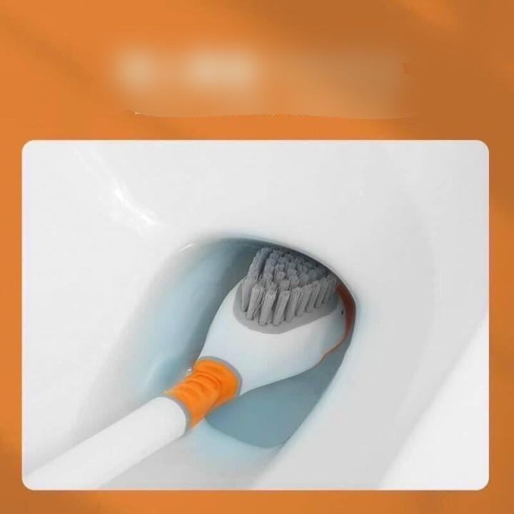 Cọ rửa bồn cầu toilet AMOS gắn tường tạo hình chú vịt ngộ nghĩnh chất liệu silicone siêu mềm mại