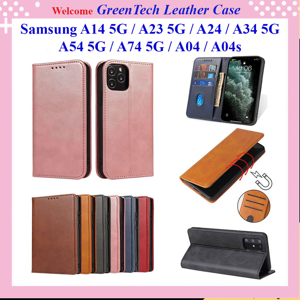 Bao da ốp lưng dành cho Samsung Galaxy A14 5G, A04, A04s, A23 5G, A24, A34 5G, A54 5G, A74 5G, M34, M54 dạng ví case cao cấp, kiểu dáng sang trọng thời trang, ngăn đựng thẻ tiện lợi, bảo vệ điện thoại toàn diện