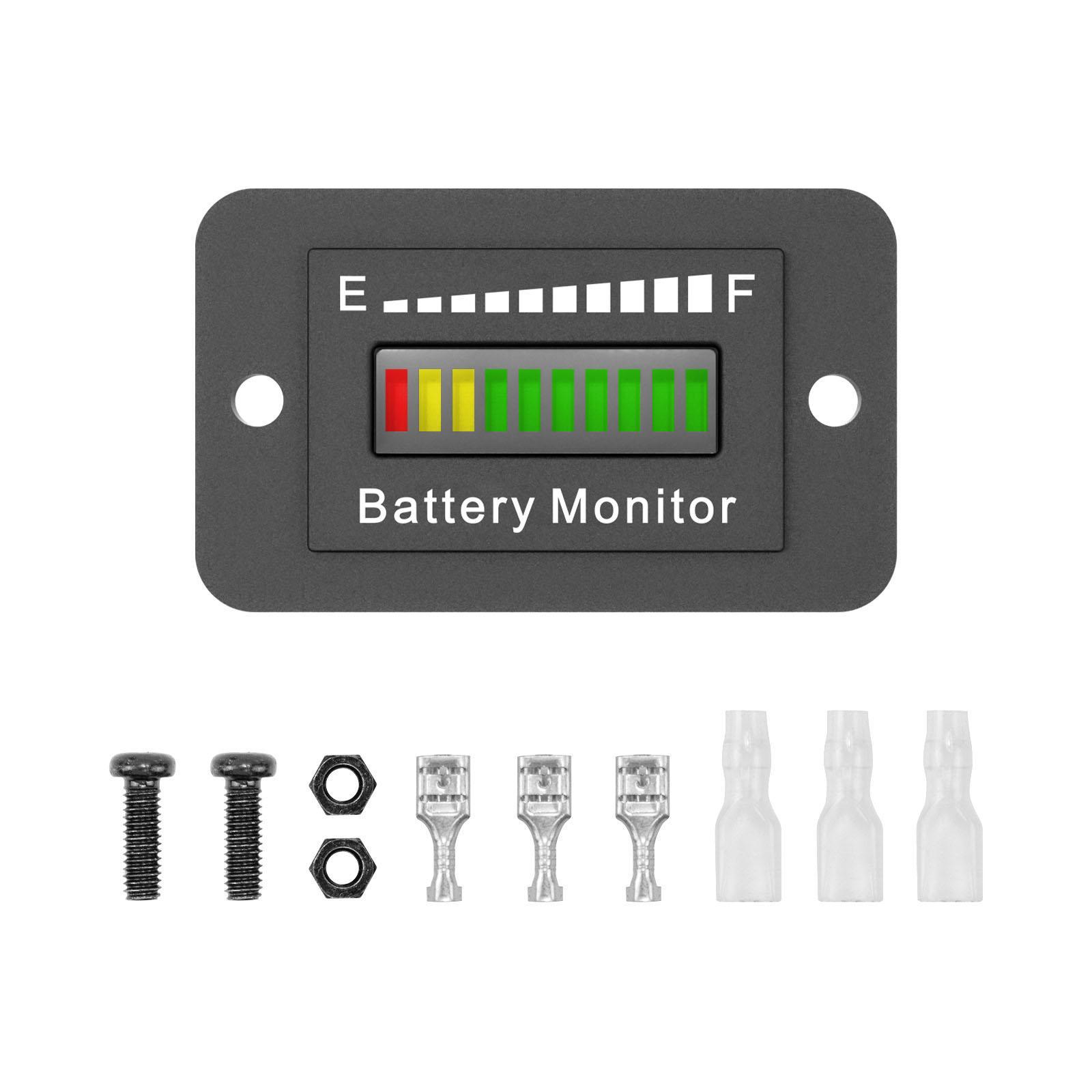 Battery Capacity Indicator, Battery Gauge, IP65 Waterproof Lead  Battery Meter for Golf Cart Forklift Scrubber Machine RV Trailer