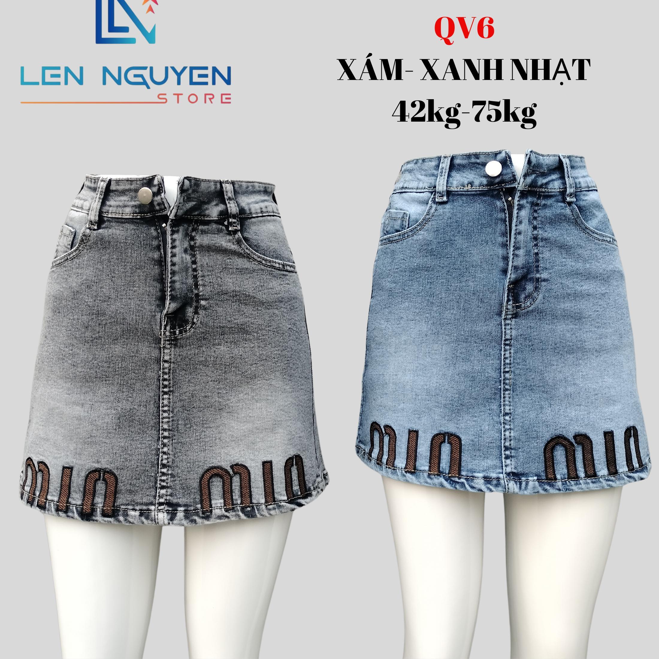 Quần jean nữ, quần váy, lưng cao, quần bò nữ dáng ôm, quần rin nữ có big size, cho 42kg đến 75kg - Xanh Nhạt