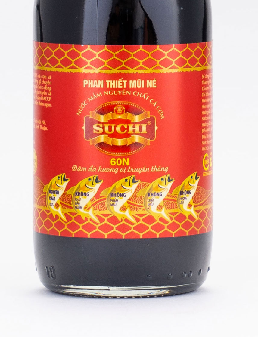 Hộp 6 Chai 60 Đạm x 180ml Nước Mắm Cá Cơm Truyền Thống có US FDA Xuất Khẩu Suchi 60N 180ml