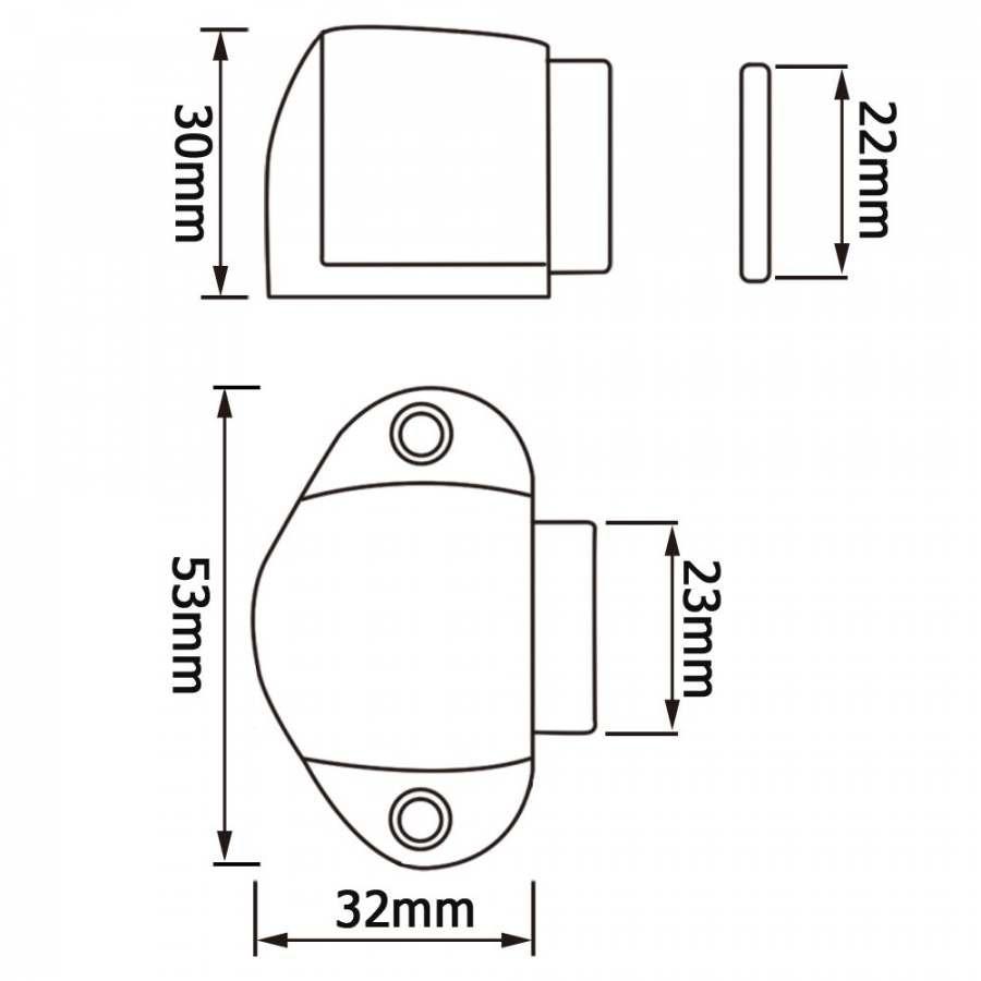 Hít nam châm thấp 30mm KẼM NHÁM 2mm gắn nền, giữ cửa mở tránh va đập