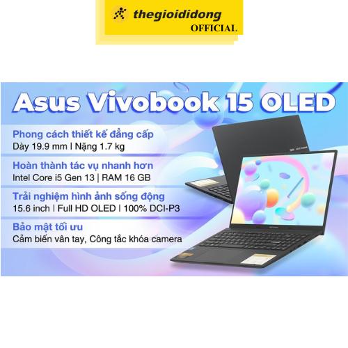 Laptop Asus Vivobook 15 OLED A1505VA i5 13500H/16GB/512GB/Chuột/Win11 (L1341W) - Hàng Chính Hãng