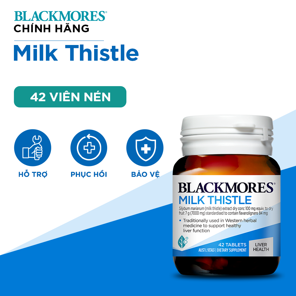 Viên Uống Hỗ Trợ Bảo Vệ Và Phục Hồi Tế Bào Gan Blackmores Milk Thistle Lọ 42 Viên