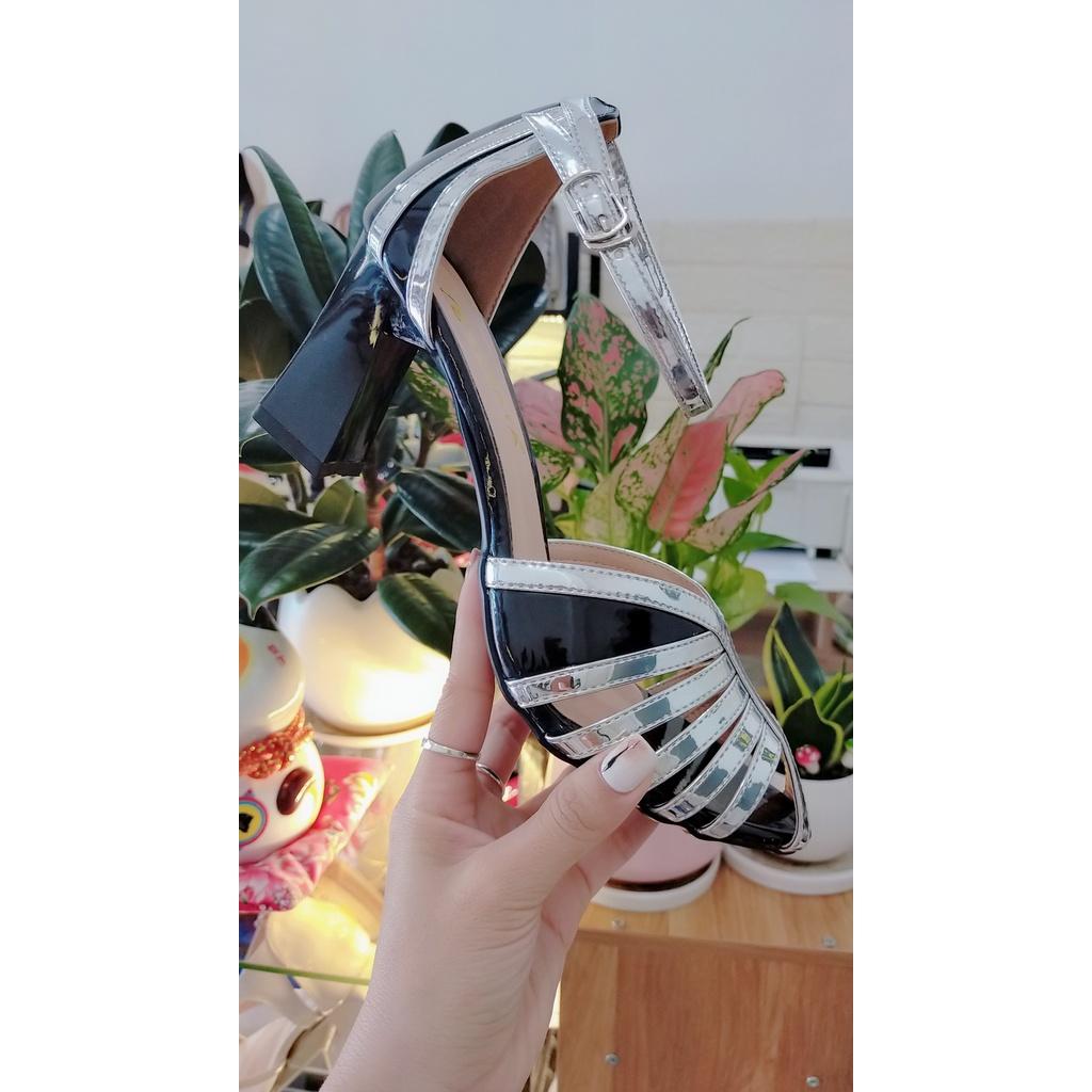 Sandal cao gót nữ, phối màu cao cấp ROSATA RO415 - HÀNG VIỆT NAM - BKSTORE