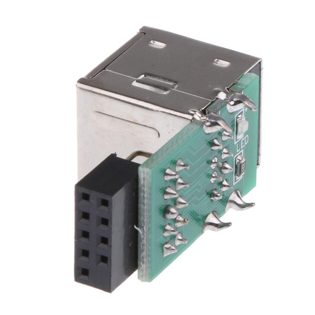 9Pin Motherboard to Double Layer 2Port USB2.0 Female Internal Header Adapter