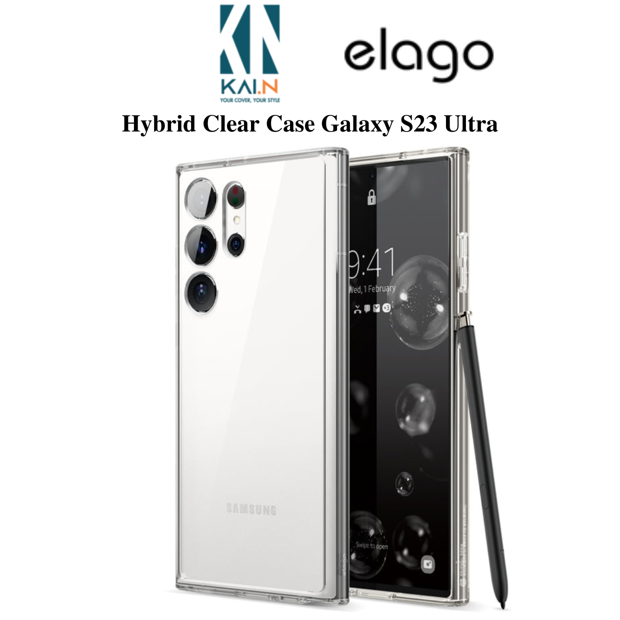 Ốp Lưng Case Dành Cho Samsung Galaxy S23 Ultra, Elago Hybrid Clear Case - Hàng Chính Hãng