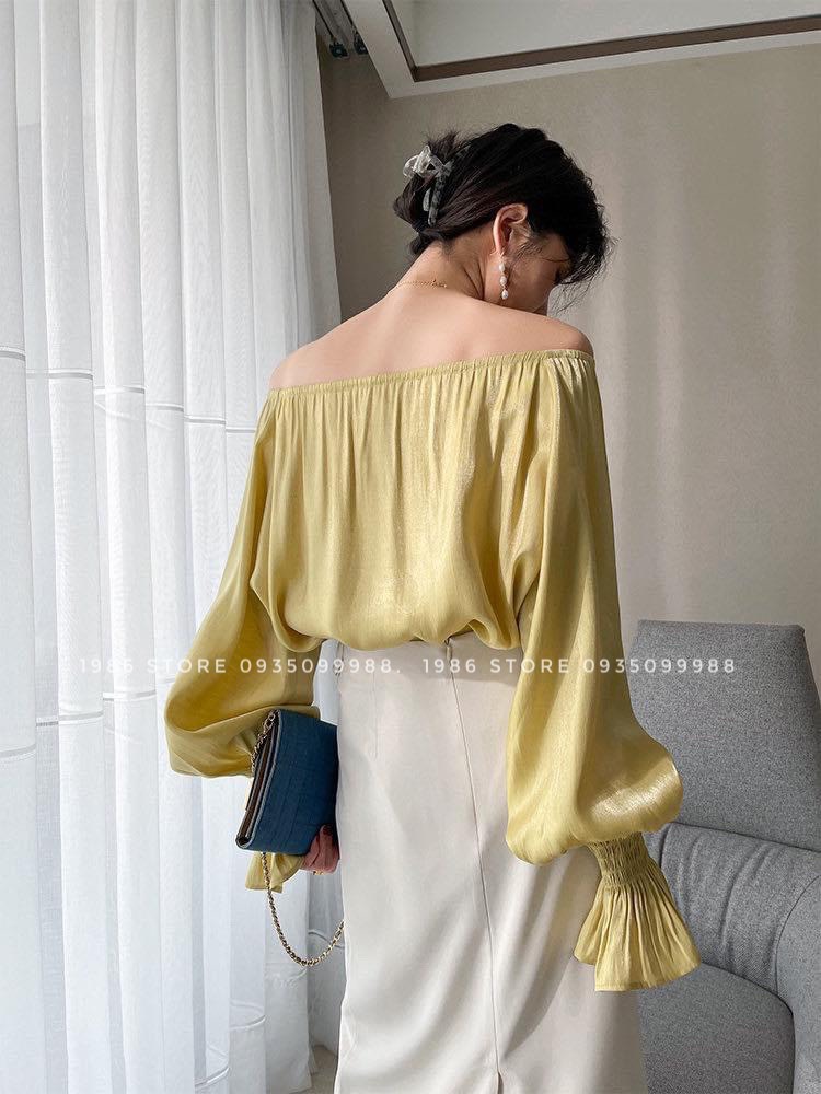 ÁO ORGANZA TRỄ VAI CHUN TAY HÀNG THIẾT KẾ