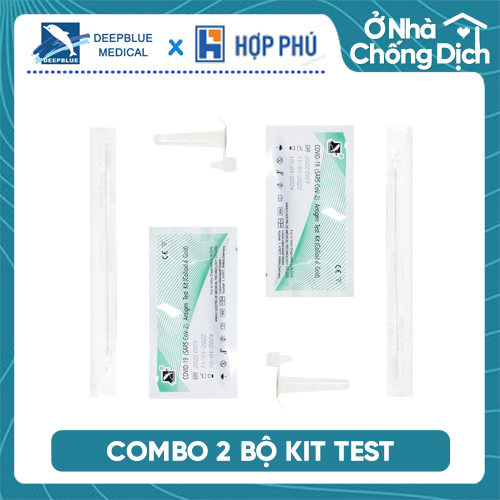 Combo 2 Kit test nhanh Covid-19 Colloidal Gold thương hiệu DeepBlue (2 bộ dành cho 2 người)