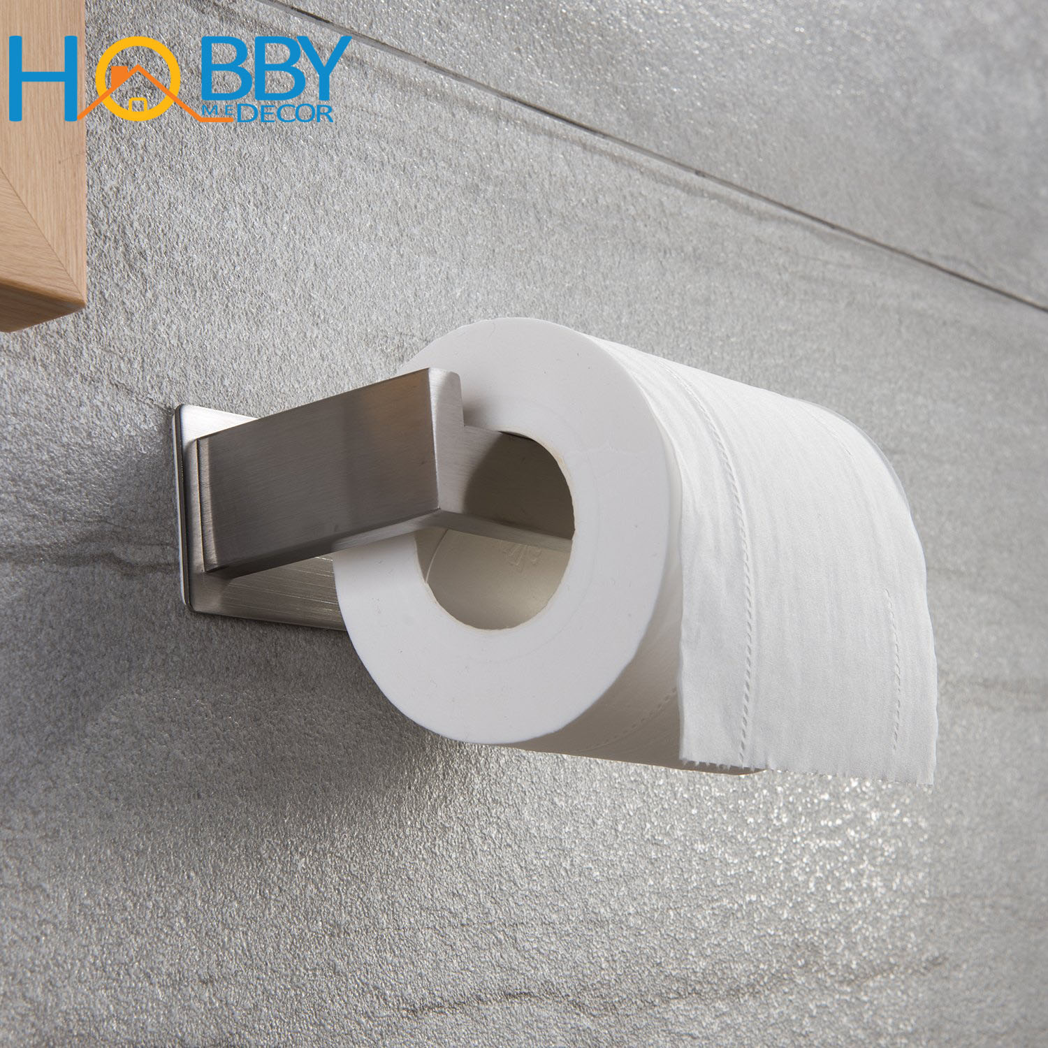 Kệ để cuộn giấy vệ sinh dán tường phòng tắm inox 304 Hobby Home Decor G12 kèm keo dán tường