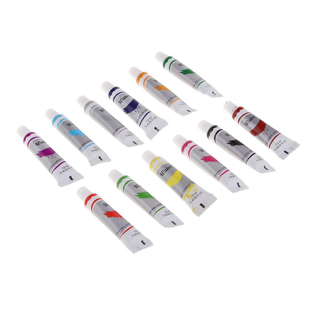 12 Colors Watercolor Paint Set Tube Artist Non Toxic Pigments For Kids Adults Professional Painting on Canvas Wood Clay Ceramic Crafts
