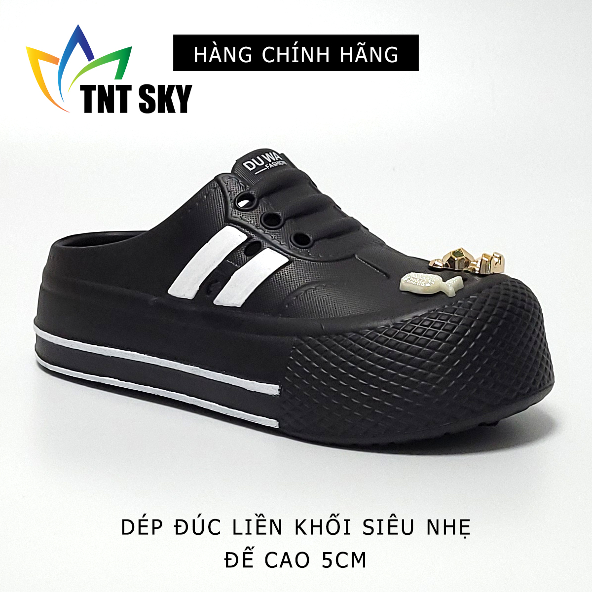 Dép Nữ Bít Mũi Gắn Sticker Đúc Liền Khối Siêu Nhẹ - Hàng Chính Hãng - TK551
