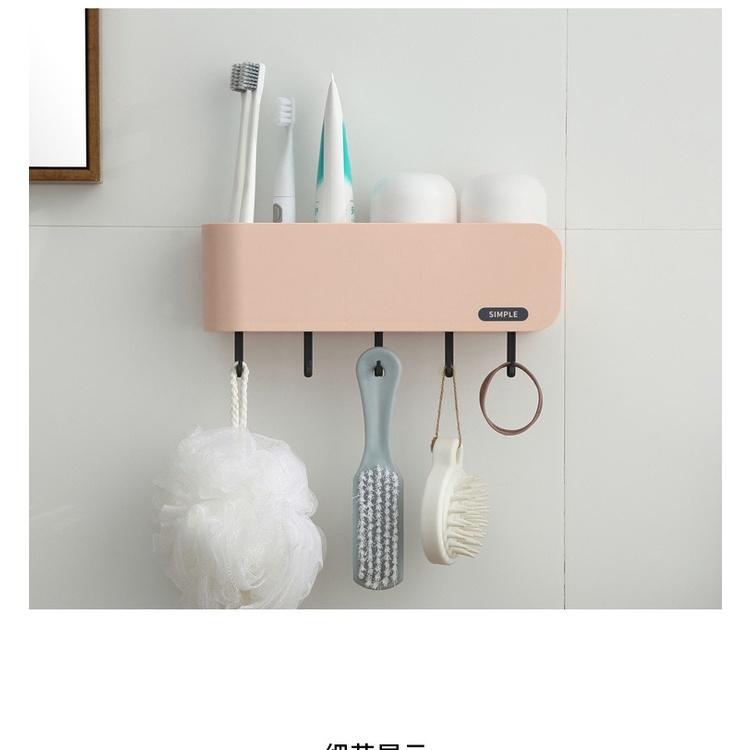 Giá Đỡ Bàn Chải Đánh Răng Có Móc Treo Tường Đa Năng Tiện Dụng Cho Nhà Tắm