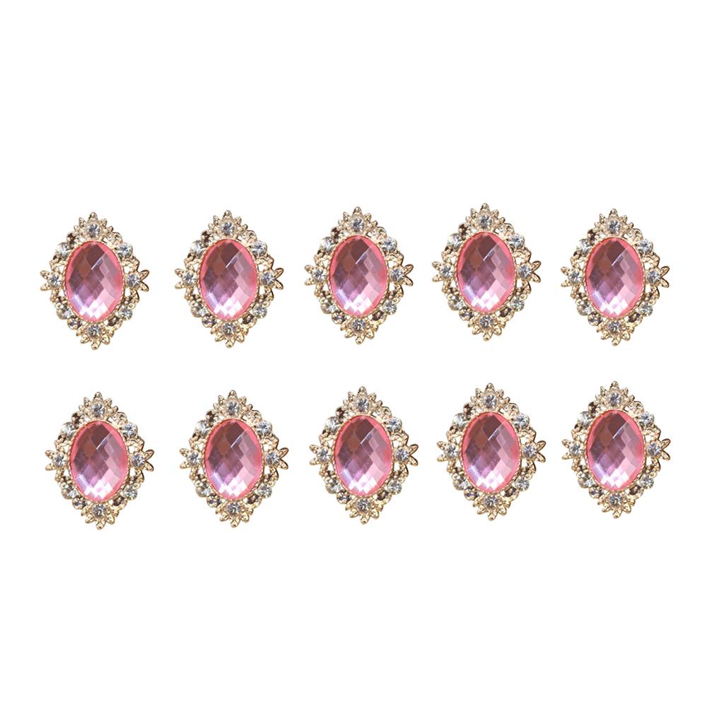 10 Chiếc Rhinestone Flat Back Hạt Nút Sổ Lưu Niệm Chỉnh Trang