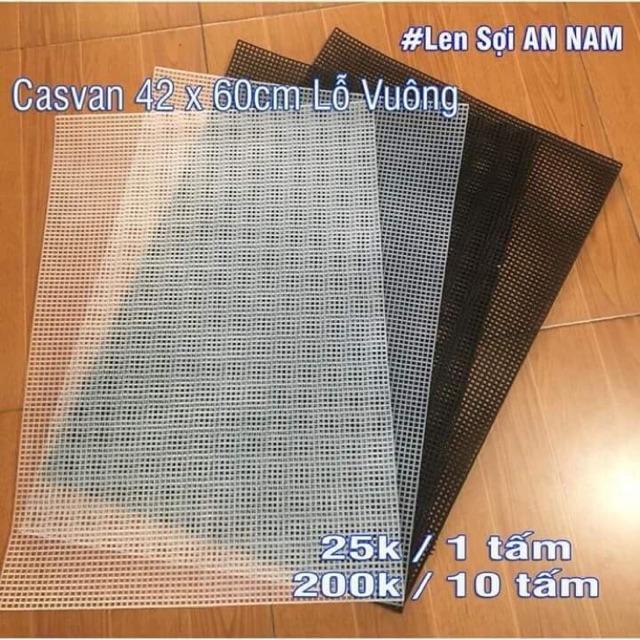 Cavan lỗ vuông khổ 42x60 - Dùng trong nẹp túi - thêu túi thủ công