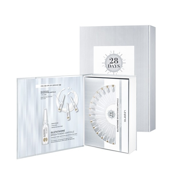 Set 28 ống Tinh chất dưỡng trắng da mờ thâm nám Suiskin Glutathione Brightening Ampoule 1.5ml x28
