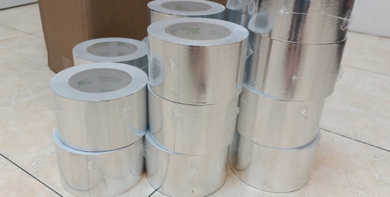 Băng keo nhôm màng PET 72x50 băng keo bạc siêu dai dán ống gió