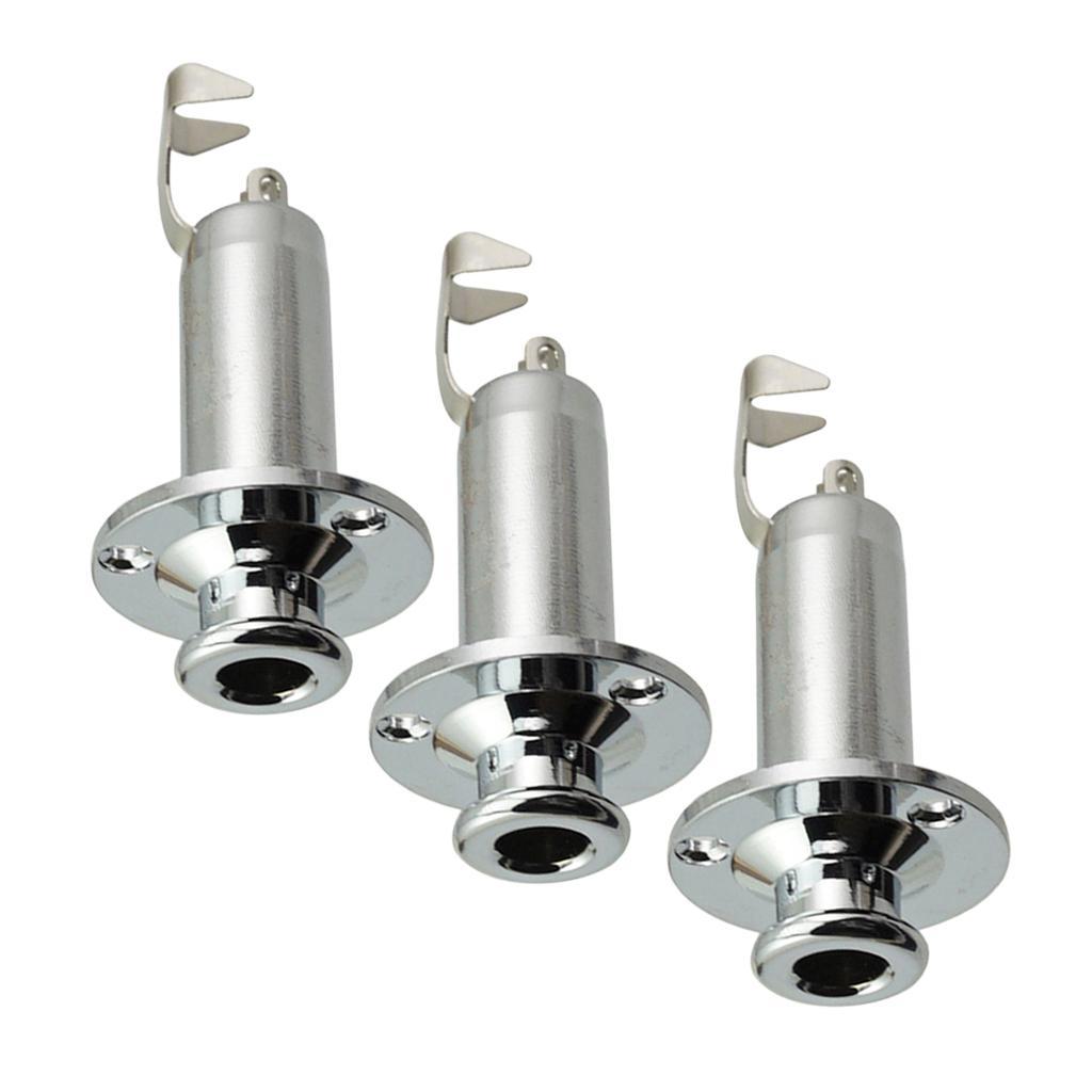 3PCS 1/4" End Pin Output Input Jack Strap Lock Pin Socket for Guitar Bass