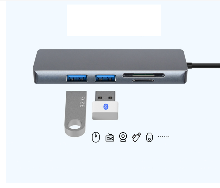 Hub chia USB Type-C 5 Cổng HDMI/USB 3.0/SD/TF 5IN1 bộ chia cổng typec ra hdmi cáp typec to hdmi