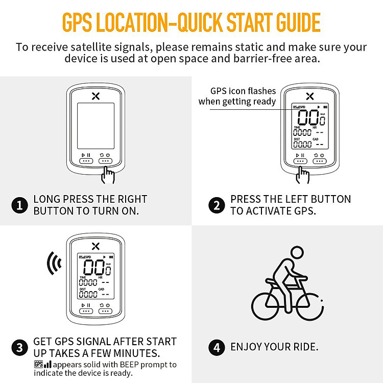 XOSS G+ Smart GPS Đồng Hồ Đo Tốc Xe Đạp Không Dây Chính Xác IPX7 Có Nắp Bảo Vệ-Hàng nhập khẩu