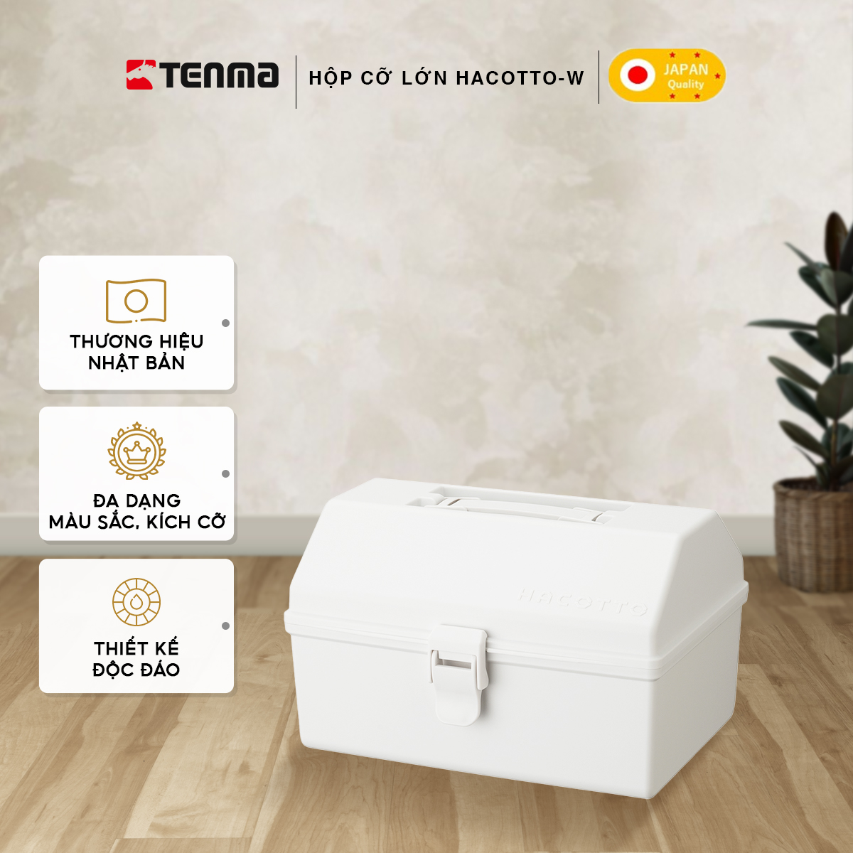 Hộp Nhựa Cỡ Lớn Đa Năng TENMA, Có Khóa Gài Hacotto-W