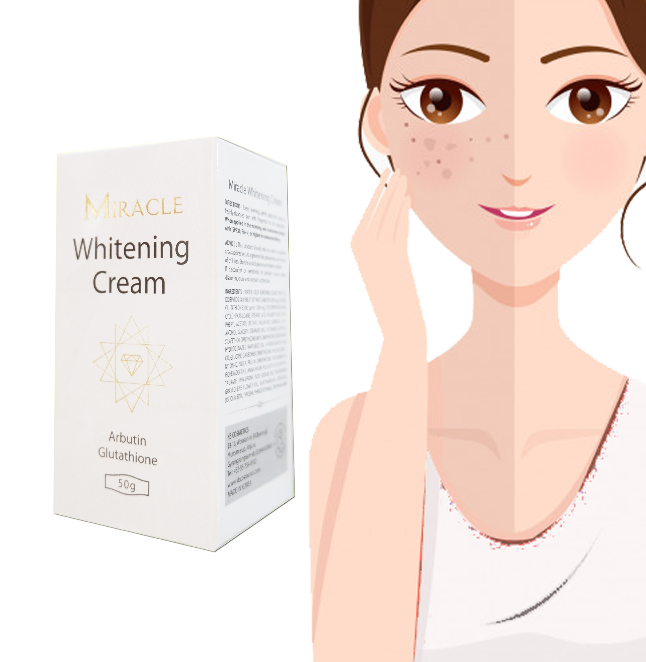 Kem làm trắng da và ngăn ngừa nám Miracle Whitening Cream