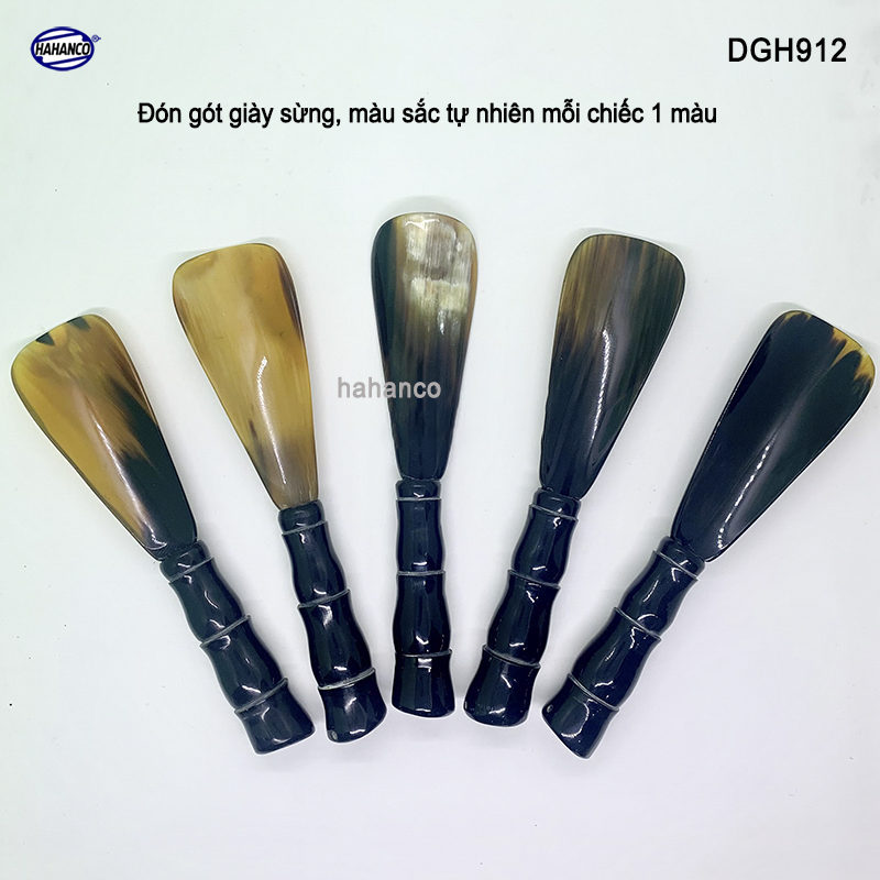 Đón giày bằng sừng tay cầm đốt trúc VIP DGH912 - Chuyên dụng cho giày cao cấp - Cho giày Nam & Nữ - Product of HAHANCO